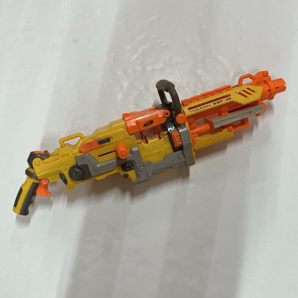 Nerf N-Strike Vulcan EBF-25 Blaster Yellow Automatic Dart Machine Gun Only